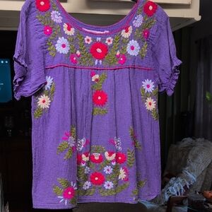 Siren  Floral Embroidered Blouse